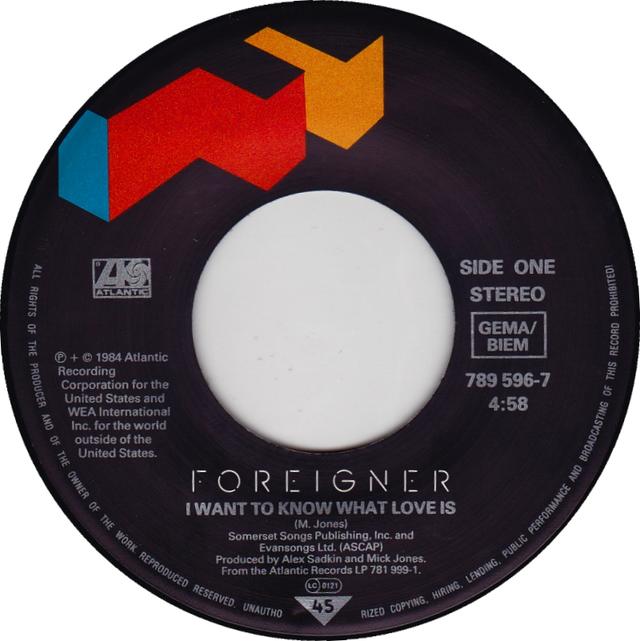 Once Upon a Time in the Top Spot: Foreigner, “I Want To Know What Love Is”